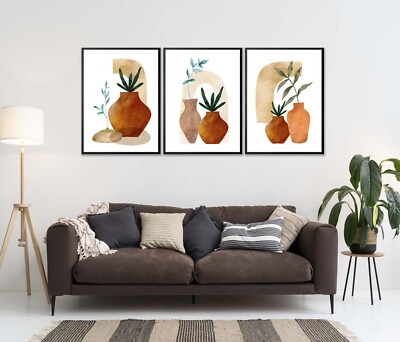 Watercolor Vase Vector Abstract Set of 3 Poster Wall Art Prints Unframed QUALITY
