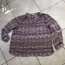 Roz & Ali Lux 3X Elegant Fine Boho Hippie Sheer Tunic Top Shirt