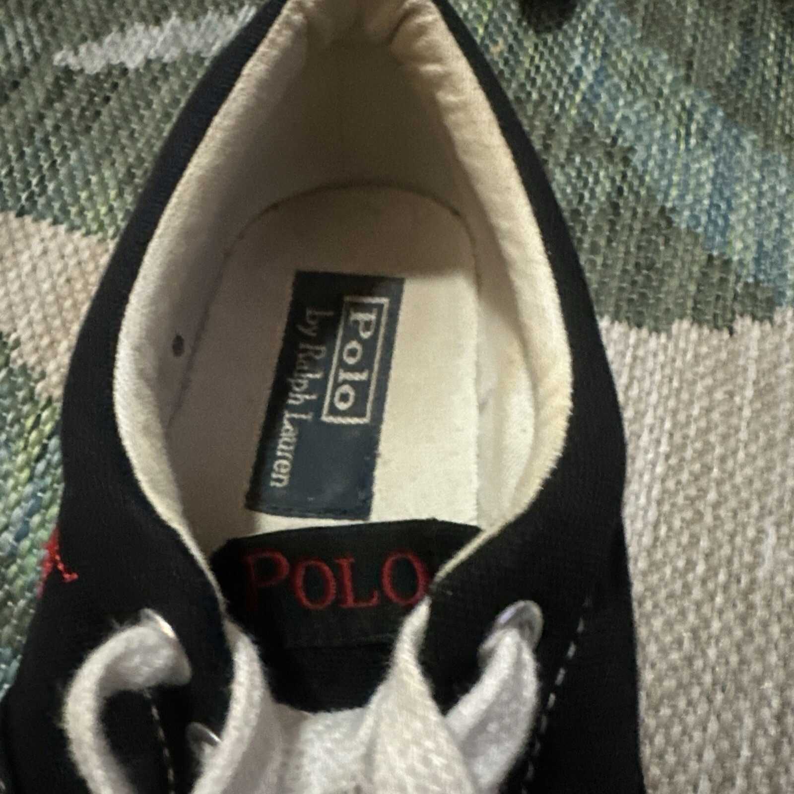 PONY Polo Ralph Lauren scarpa da tennis in tela Forestmont taglia 9 5 uomo blu navy