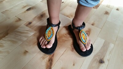 ladies beaded sandals