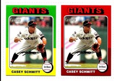 (2)2024 Topps Heritage Casey Schmitt 1 Base + 1 White Border Error  #124 Giants