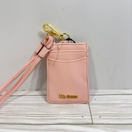 NWOT JUICY COUTURE PINK ID CARDHOLDER LANYARD MINIMALSIT Y2K