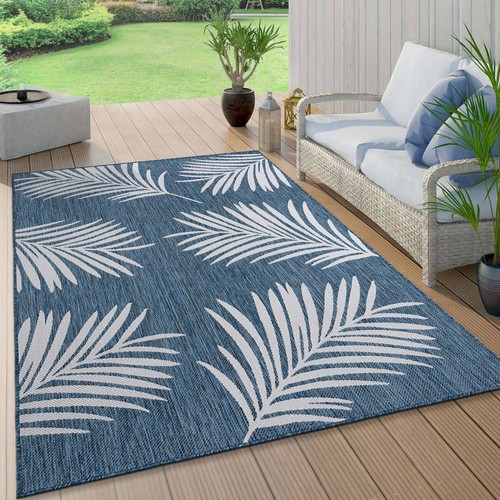 Rugshop Outdoor Carpet Palm Leaves Textured Flat Weave Indoor/Outdoor ...