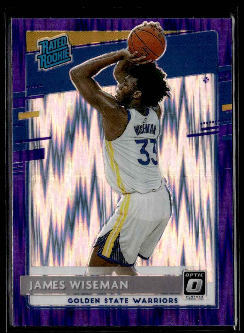 2020-21 Donruss Optic Purple Shock James Wiseman Rookie Golden - Main Image