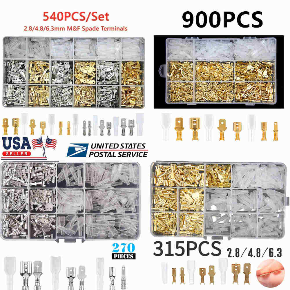 Buy Spade Connectors Kit, 270 Pcs Silver Electrical Connectors With