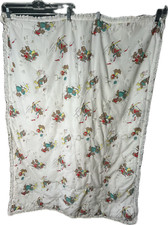 VTG MCM 1960s 70s Handmade Baby Children Blanket Bears Skiing Swimming 44" x 33"