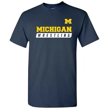 University of Michigan Wolverines Wrestling Slant T-Shirt - Navy