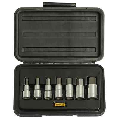 7 Stück Stanley 1-89-099 1/2'' Quadratmeter Antrieb Sechskant Bit metrisch Ste...