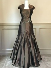 Tony Bowls Austrian Crystal Strapless Expresso Gown w/Bolero Jacket - Size 10