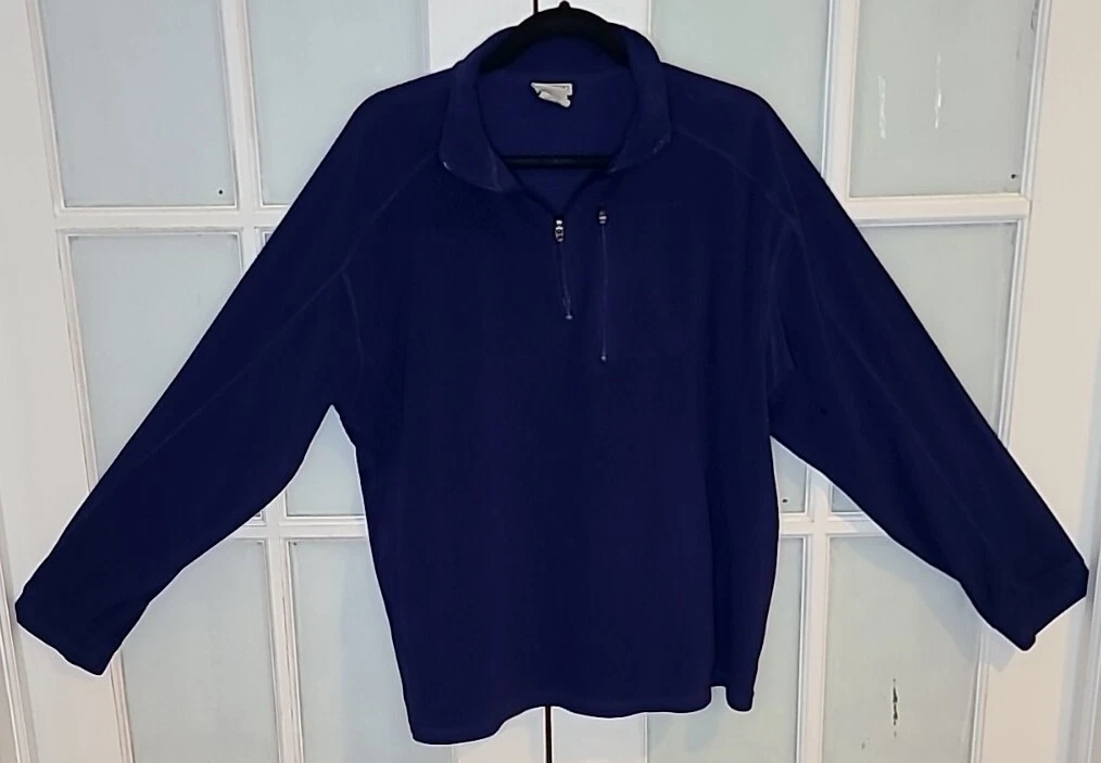 L.L. BEAN 1912 Mens XL-Regular 1/4 Zip Fleece Jacket Blue O BVM2