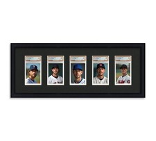 PSA Graded Card Frame Display Holds (5) Slabs Baseball, UV Protection (optional)