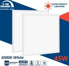 LED Flat Panel 2' x 2' 45W 5400 lumen 5000K -Fast US Shipping- Dimmable 2 Pack