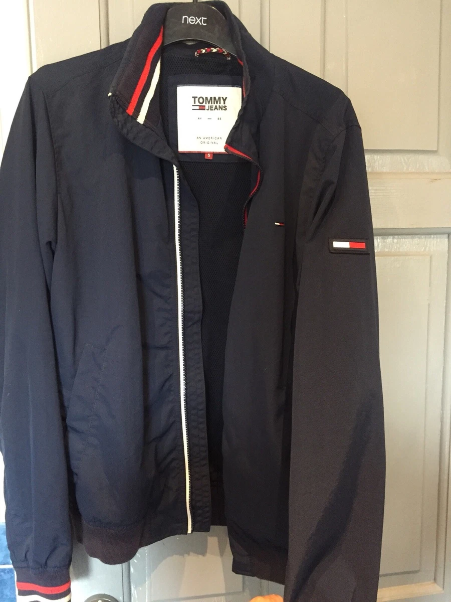 Tommy hilfiger blue leather jacket sale