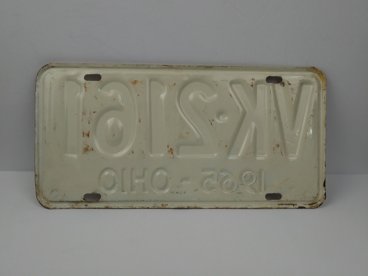 Vintage 1965 OHIO, License Plate #VK 2161 | eBay