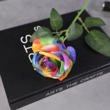 1x Rainbow Colorful Artificial Roses Flowers Fake Flowers Wedding Party Decor