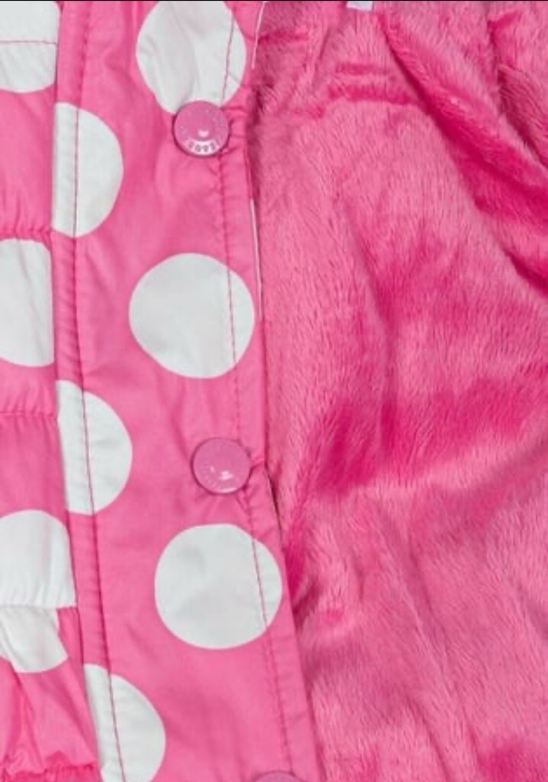 New Minoti Girls Spot Print Puffer Jacket Size 2/3 Years. image 3