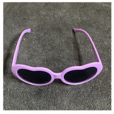 Girls Purple Oval Full Rim Sunglasses, Black Tinted Plastic Lenses