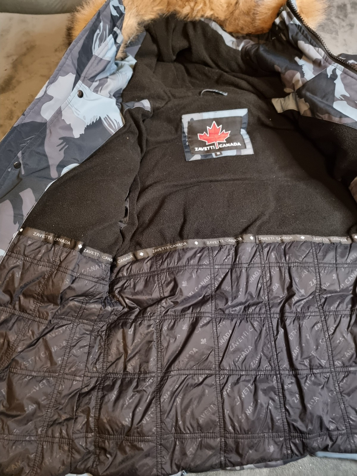 Zavetti Canada - Oshawa - Blue Camo - Parka Puffer Jacket | Removable Fur - M image 8