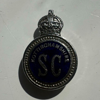 SC Crown Police Badge/Cap Badge Silver Tone with Blue Enamel