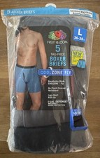 Fruit Of The Loom Men  s Tag Free Boxer Briefs Pk Of 5 Sz Large 36  -38  New