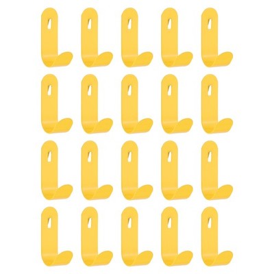 20Pcs PegBoard Hooks, 2'' U Shape Study Peg Hooks for Wall Organizer, Yellow