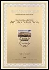 BERLIN ETB ERSTTAGSBLATT 1985/07 BERLINER B&Ouml;RSE - 300 JAHRE