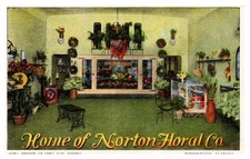 Home Of Norton Floral Co Store Interior View Birmingham AL Linen Postcard AG20