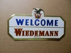 Vintage Wiedemann Beer Bar Welcome Sign Embosograph Vintage Original NOS VG+