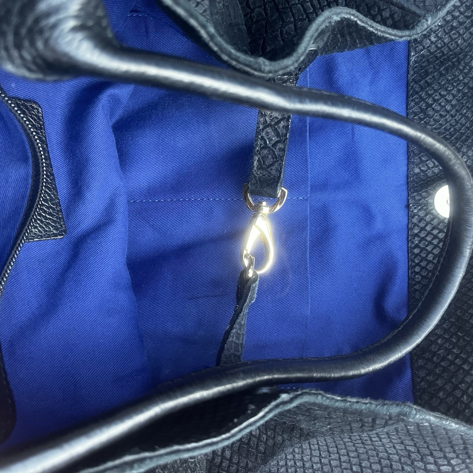 J Mclaughlin Python Embossed Suede Shopper Tote B… - image 3