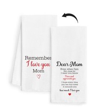 Mom Kitchen Towels - I Love You Mom Gifts for Birthday or Mothers Day, 1624 I...