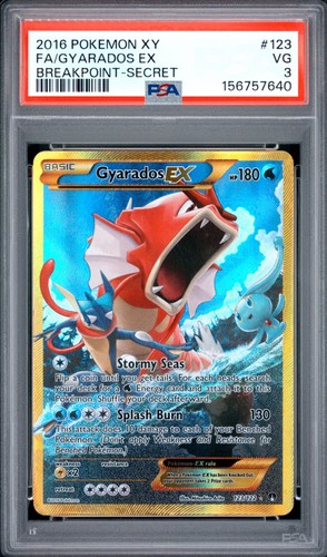 2016 POKEMON XY BREAKPOINT 123 FULL ART GYARADOS EX SECRET