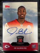 2011 Topps Jonathan Baldwin Rookie Premiere On Card RC Auto #/90 Chiefs/Pitt. rookie card picture