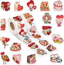 Vintage Valentine Dessert Stickers - 1000Pcs Retro Victorian Dessert Stickers Ro