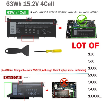 #ad ❤️LOT OF RJ40G Battery For Dell Latitude 14 5420 15 5520 Precision 15 3560 M033W $1710.00