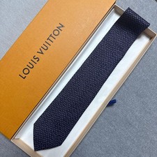 LOUIS VUITTON Purple & Black Silk Tie - Luxury Designer Necktie 61.0 in JAPAN