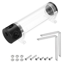 Cylinder Water Cooling Tank Reservoir G1/4 Thread 50mm x 190mm 1 in 3 Out