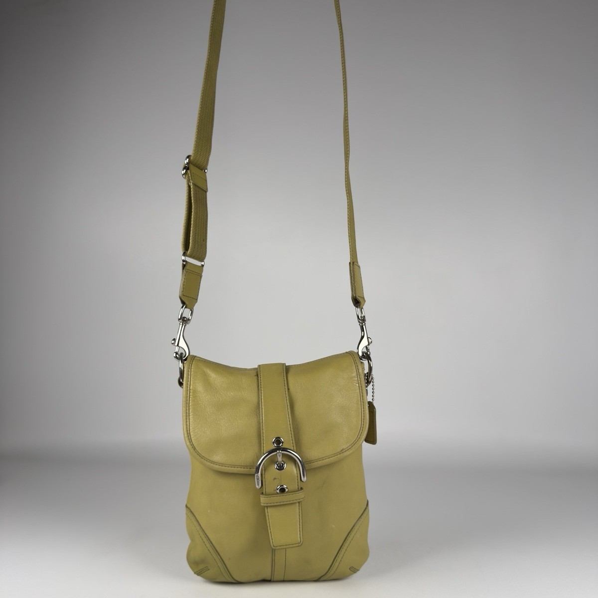 Y2K Vintage Coach 9480 Leather Lime Green Two-Way Soho Shoulder