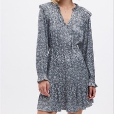 Gap Split-Neck Tiered Mini Dress Floral cottagecore mature office career