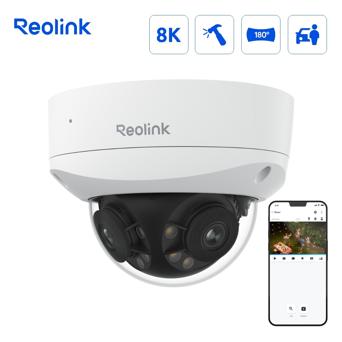 Reolink 16MP UHD PoE Security Camera 180° Panoramic IK10 Vandal