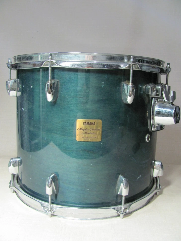 TAMBOR TOM ABSOLUTO PERSONALIZADO DE ARCE YAMAHA ATT1014 14”x12” DE COLECCIÓN AZUL MARINO JAPÓN Foto 4 de 4