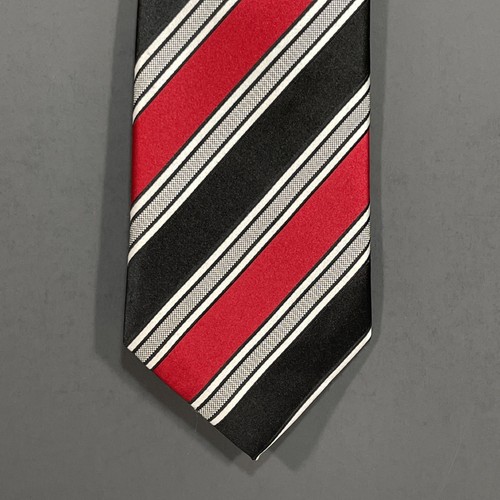 Donald Trump Signature Collection Tie Black Red Stripe Men's Luxury Silk Necktie