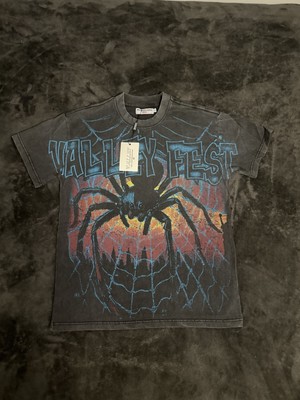 Vale Lives Forever Valley Fest Spider T-Shirt Size Small Black Graphic Tee NEW