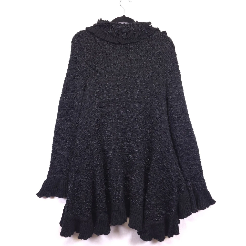 Cárdigan Hermanas Mujer XL Negro Volantes Plumero Regencia Boho Capricho De Colección Foto 3 de 4