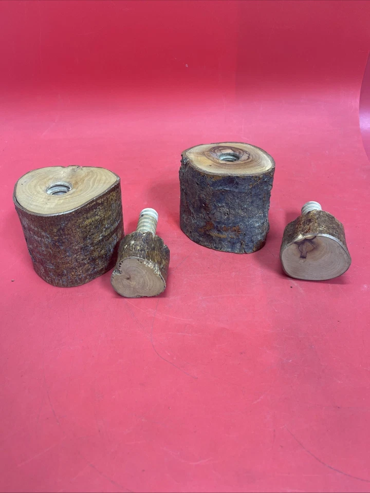 Vintage Rustic Handmade Wood Log Screw Type Nutcracker Lot of 2 - Image 4 of 4