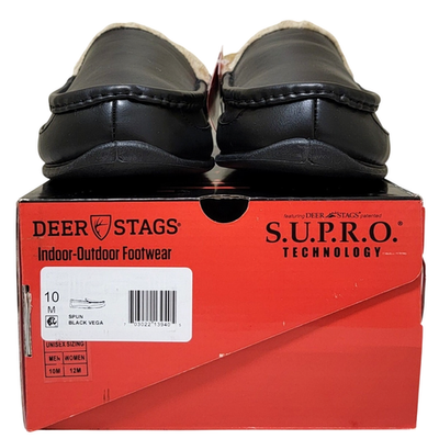 Deer Stags Men Vegan Leather Plush Slip On Loafer Slipper Spun Size US 10M Black Deer Stags Unisex Manager Slip-Resistant Workwear Loafer  main image 3