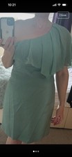 Oasis 1 Shoulder Green Dress Size 14