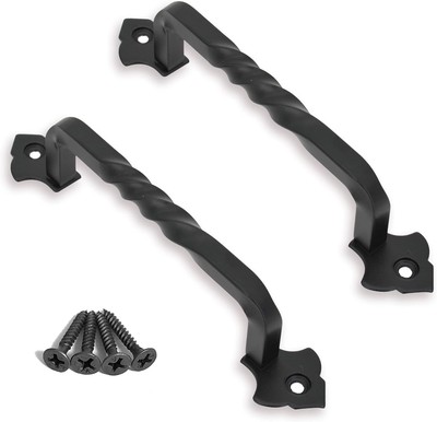 Ouvin 2er Pack Scheunentor Ziehgriff Beschlag für Holz Gartentor Schuppen Schrank