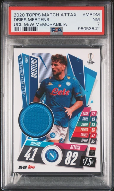 Dries Mertens Match Worn Shirt Patch Match Attax Extra 20/21 Relic PSA Napoli