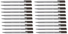 20-Pack 0.3mm Black Triplus Fineliner Fine Line Pens Superfine Dry Safe