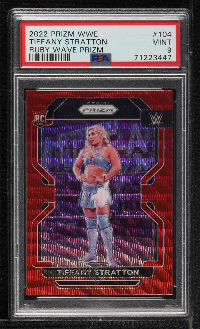2022 Panini Prizm WWE Ruby Wave Tiffany Stratton #104 PSA 9 MINT Rookie RC 18rb
